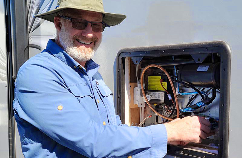 Tim Schaeffer doing an RV Inspections in Phoenix, Arizona